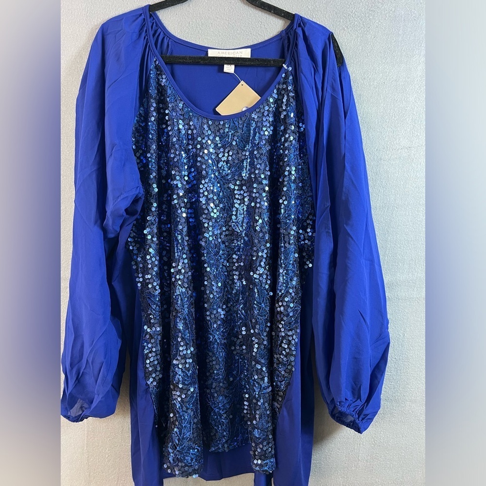 American‎ Glamour Badgley Mischka Womens Top 3X NWT